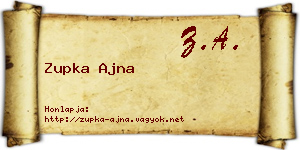 Zupka Ajna névjegykártya